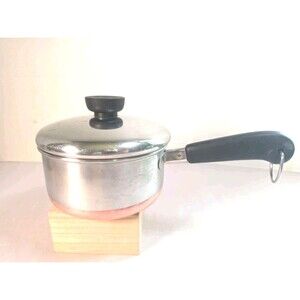 Vintage Revere Ware 1 Qt Stainless Saucepan Lid Clinton IL USA 1984